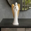 Soprammobili Moderni-Bongelli Preziosi Statuina da tavolo angelo bianco ali oro