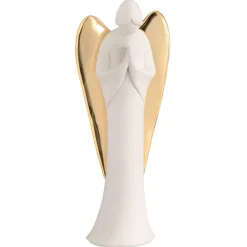Soprammobili Moderni-Bongelli Preziosi Statuina da tavolo angelo bianco ali oro