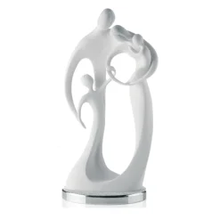 Soprammobili Moderni-Bongelli Preziosi Statuina moderna famiglia maxi bianca argento