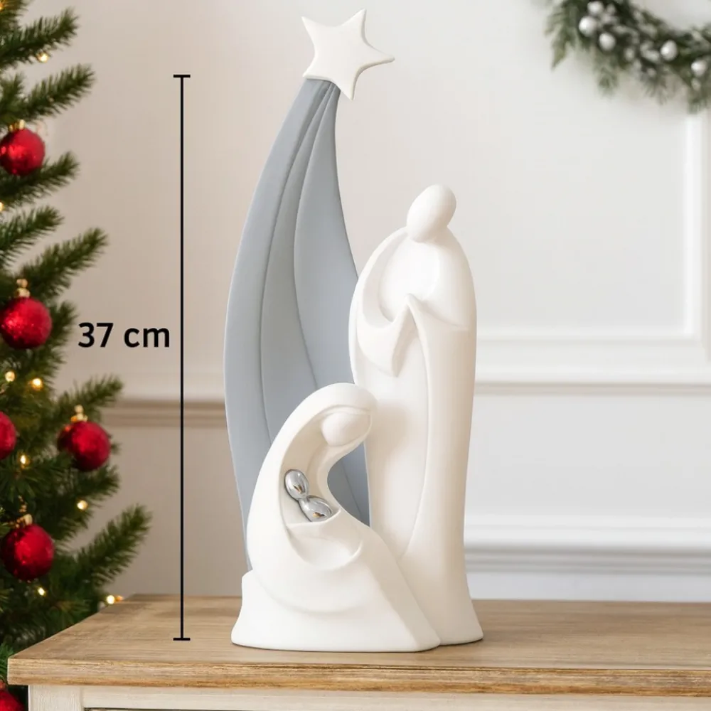Presepi Di Natale-Bongelli Preziosi Statuina presepe h37 di natale natività grigio moderno