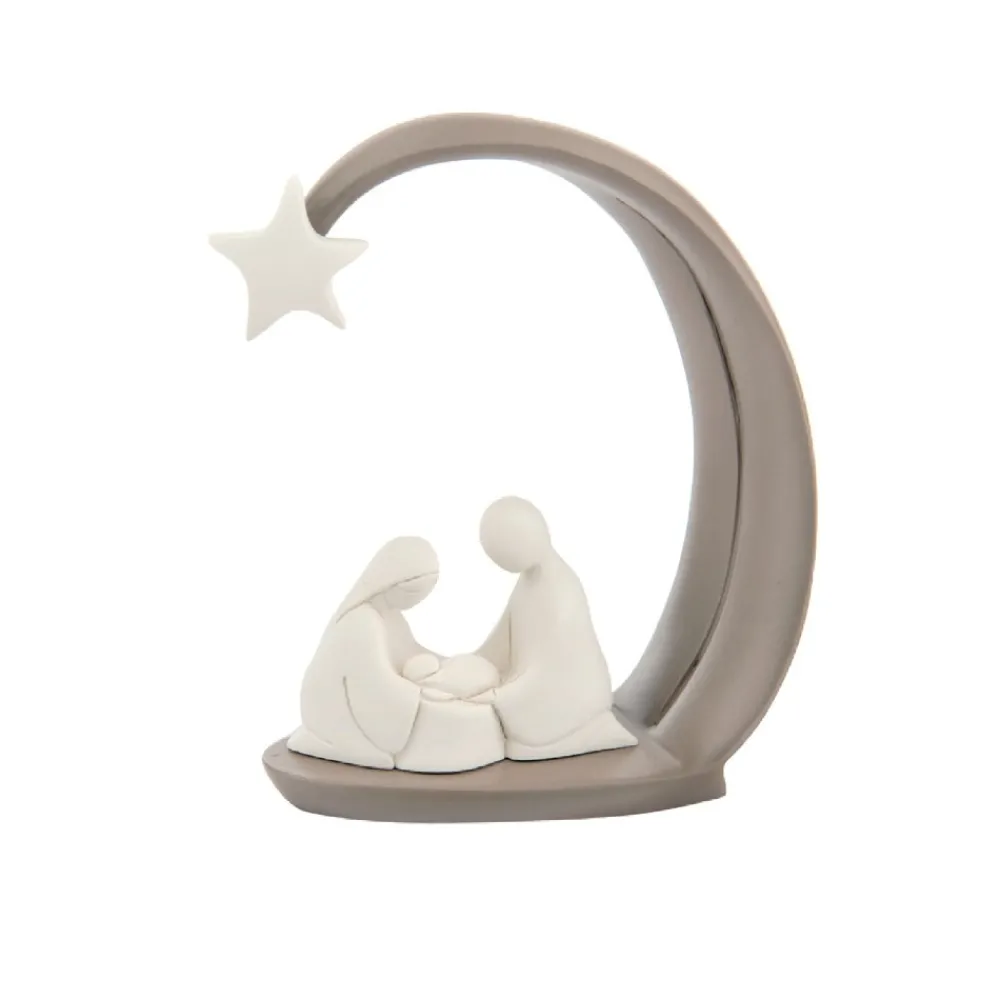 Presepi Di Natale-Bongelli Preziosi Statuina presepe moderno h13 natività tortora
