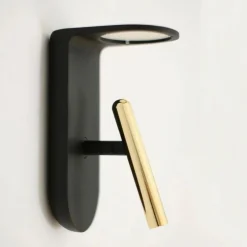 Applique Camera Da Letto-Stilnovo applique 2nights nero e oro con interruttore camera da letto