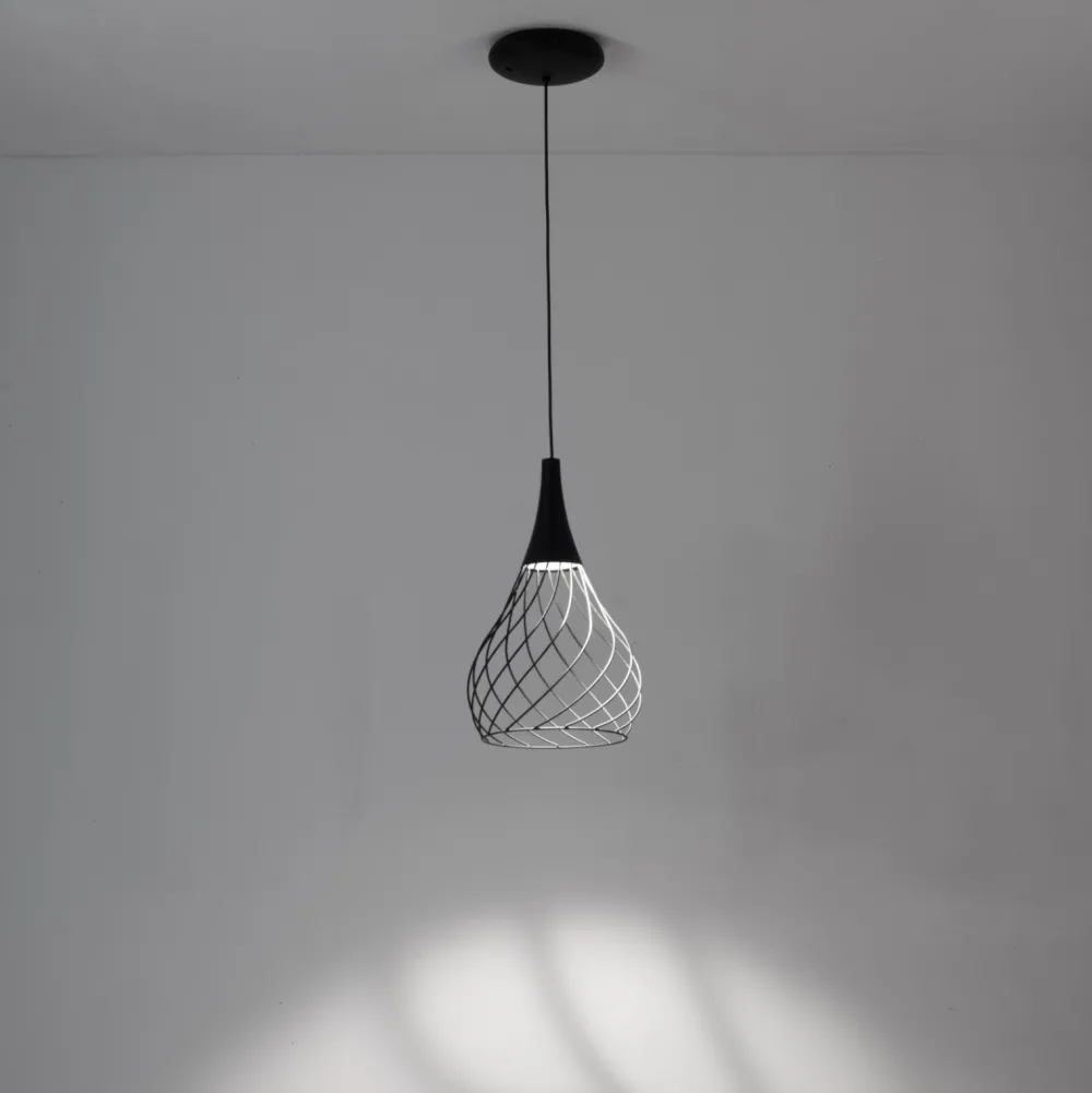 Lampadari Cucina-Stilnovo mongolfier lampadario da cucina nero led 3000k dimmerabile