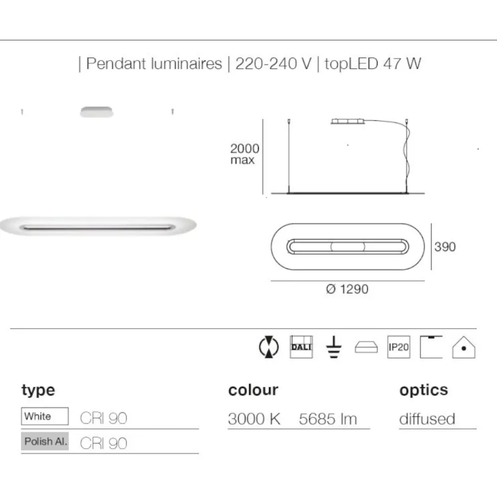 Lampadari Moderni-Stilnovo optline lampadario moderno led 3000k dimmerabile alluminio