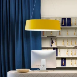 Lampadari Moderni-Stilnovo oxygen lampadario giallo moderno led dimmerabile 50w 3000k