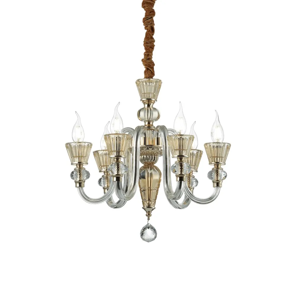 Lampadari Moderni-Ideal Lux Strauss sp6 lampadario di cristallo 5 bracci trasparenti