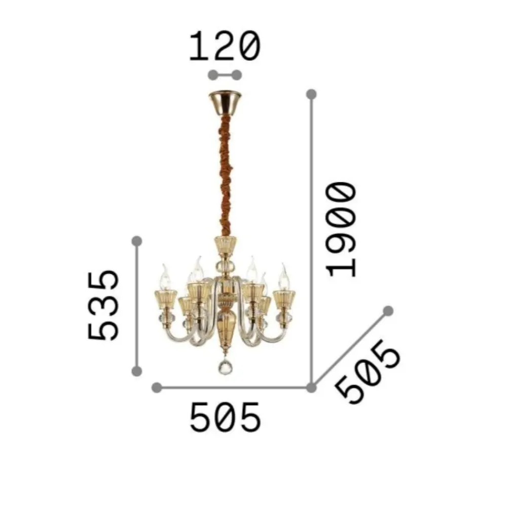 Lampadari Moderni-Ideal Lux Strauss sp6 lampadario di cristallo 5 bracci trasparenti