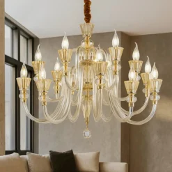 Lampadari Moderni-Ideal Lux Strauss sp18 lampadario cristallo 18 bracci trasparente