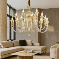 Lampadari Moderni-Ideal Lux Strauss sp18 lampadario cristallo 18 bracci trasparente