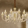 Lampadari Moderni-Ideal Lux Strauss sp12 lampadario di cristallo 12 bracci goccia ambra e oro rosa