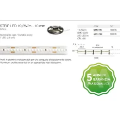 Strisce Led-Gea Luce Striscia bobina 5mt 19,2w-mt 3000k 24v dc cri90