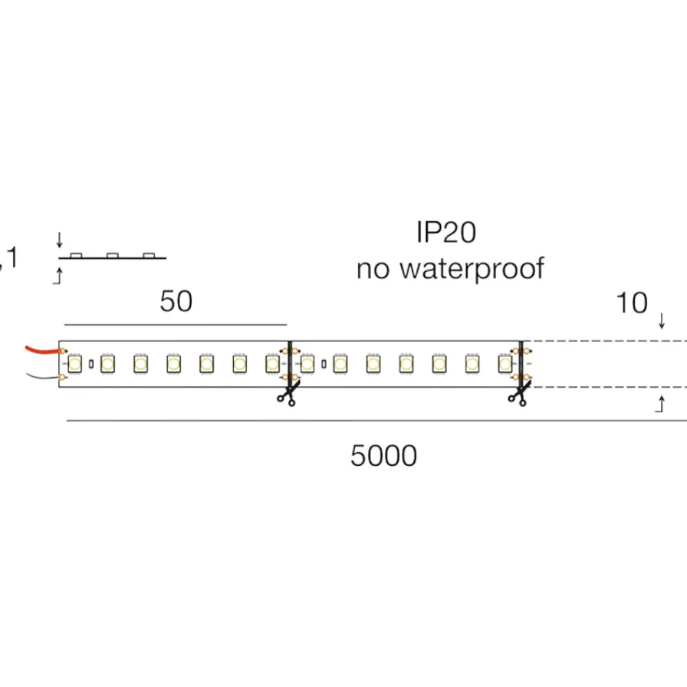 Strisce Led-Gea Luce Striscia led bobina 5 mt 18w-mt 4000k 24v