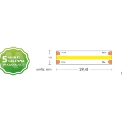 Strisce Led-Selezionato da Mazzolaluce Striscia led cob 2700k 11,2w-mt 24vdc cri90 bobina 5mt