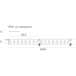 Strisce Led-Gea Luce Striscia led 24vdc bobina 5mt 12w-mt 3000k