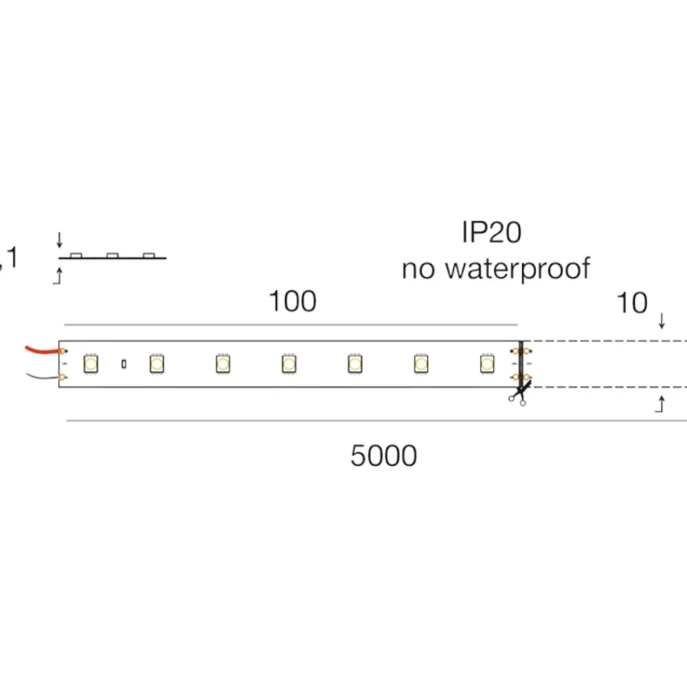 Strisce Led-Gea Luce Striscia led 24vdc 14,4w-mt 4000k bobina 5 mt