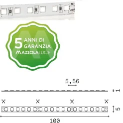 Strisce Led-Ideal Lux Striscia led 15w-mt 3000k 24v cri90 bobina 5mt
