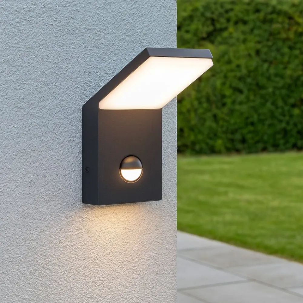 Applique Da Esterno-Ideal Lux Style ap sensor applique da esterno antracite led 9w 4000k sensore di movimento