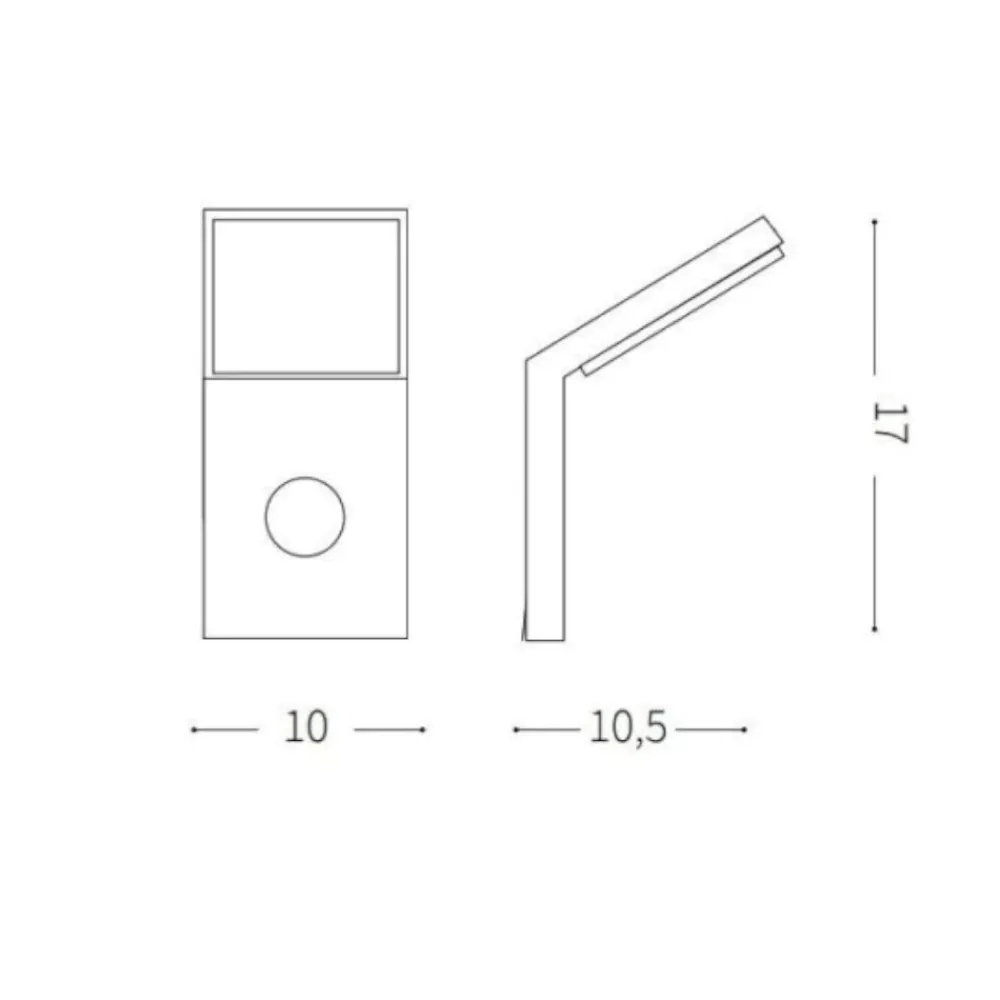 Applique Da Esterno-Ideal Lux Style ap sensor applique da esterno antracite led 9w 4000k sensore di movimento