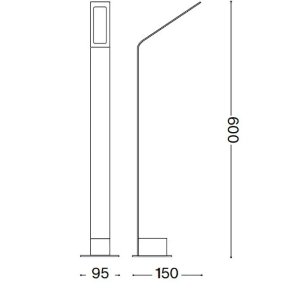 Lampioni Da Giardino-Ideal Lux Style pt h100 paletto da giardino marrone led 4000k