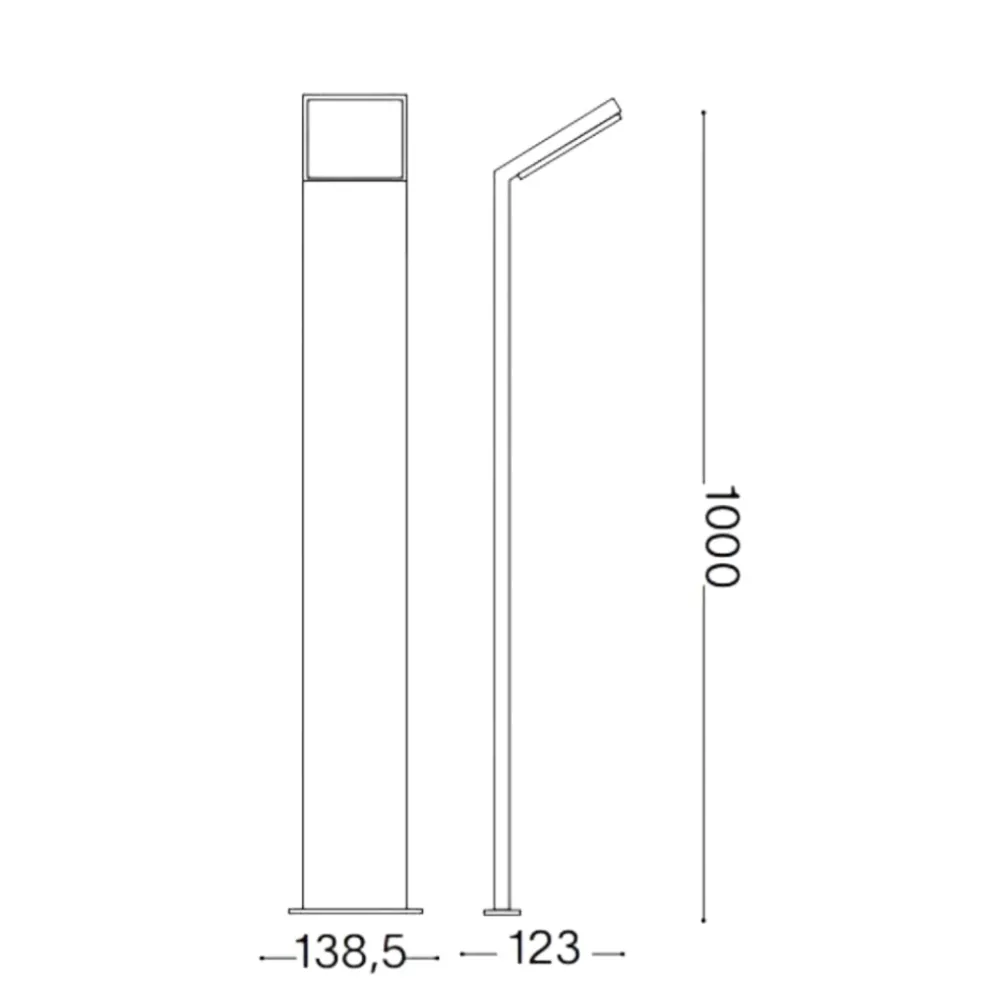 Lampioni Da Giardino-Ideal Lux Style pt h100 3000k lampione da giardino led 9w bianco