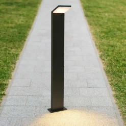 Lampioni Da Giardino-Ideal Lux Style pt h100 4000k lampione per esterno ip54 nero sottile