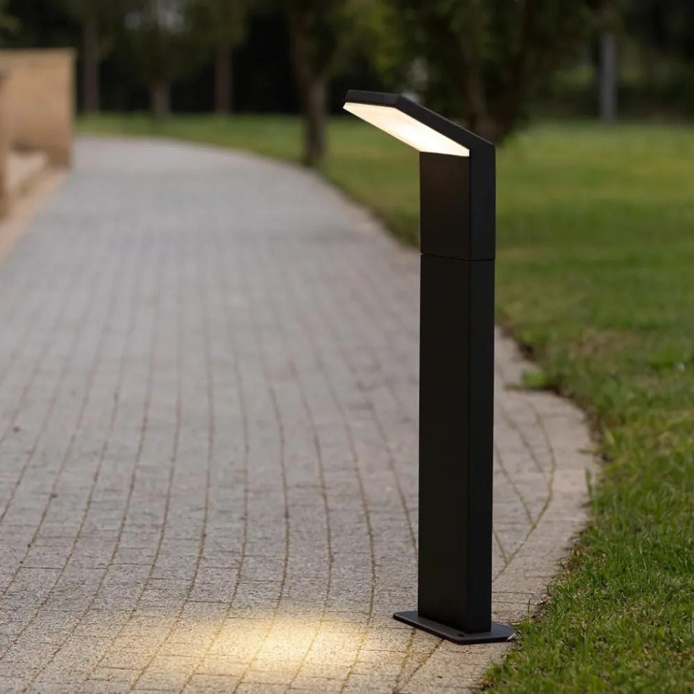 Lampioni Da Giardino-Ideal Lux Style pt h050 3000k ideal ux lampioncino nero per giardino moderno