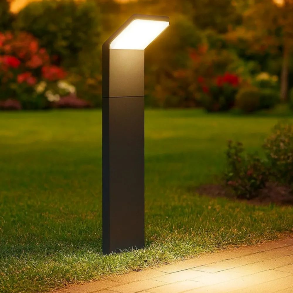 Lampioni Da Giardino-Ideal Lux Style pt h050 lampione da esterno antracite led 9w 3000k