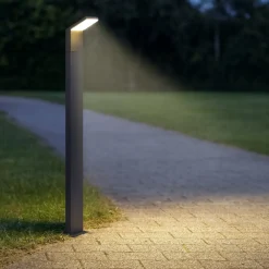 Lampioni Da Giardino-Ideal Lux Style pt h100 lampione da giardino led 9w 4000k antracite