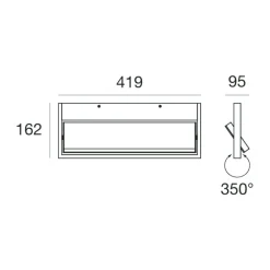 Applique Da Parete-Stilnovo Tablet applique moderna led 19w 3000k orientabile bianca