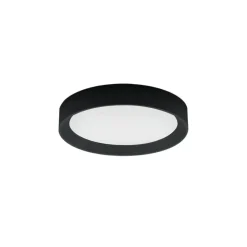Plafoniere Moderne-Linea Light Tara plafoniera tonda led 3000k nero ip40