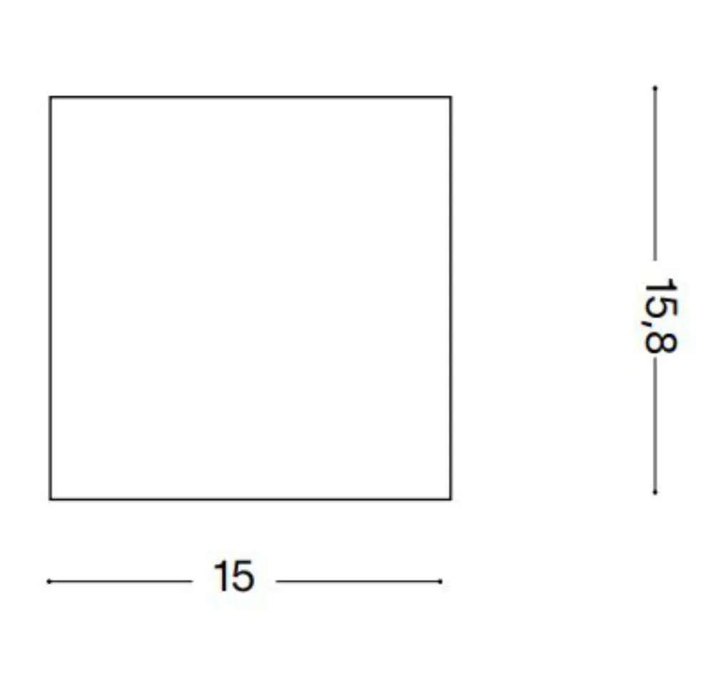 Faretti Da Esterno-Ideal Lux Techo pl1 big faretto da esterno ip54 cubo nero