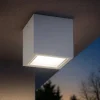 Faretti Da Esterno-Ideal Lux Techo pl1 big faretto da esterno ip54 cubo bianco per soffitto