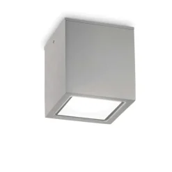 Faretti Da Esterno-Ideal Lux Techo pl1 big faretto a soffitto grigio ip54 da esterno