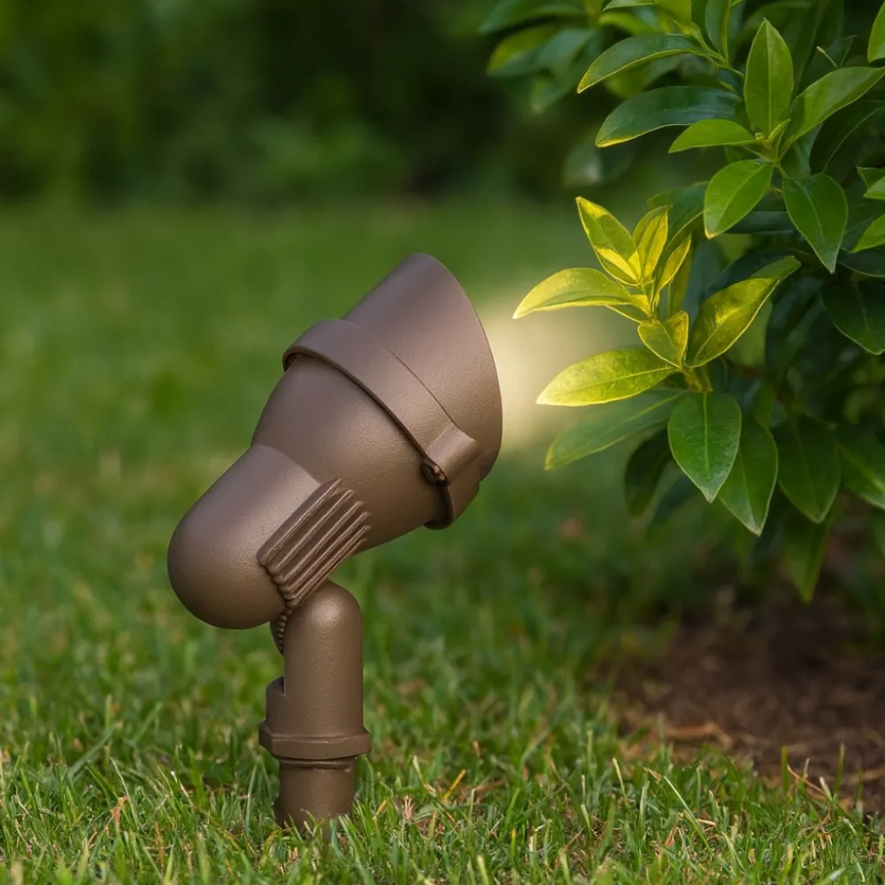 Faretti Da Esterno-Ideal Lux Terra pr1 small piccolo faretto con picchetto per giardino marrone ip65