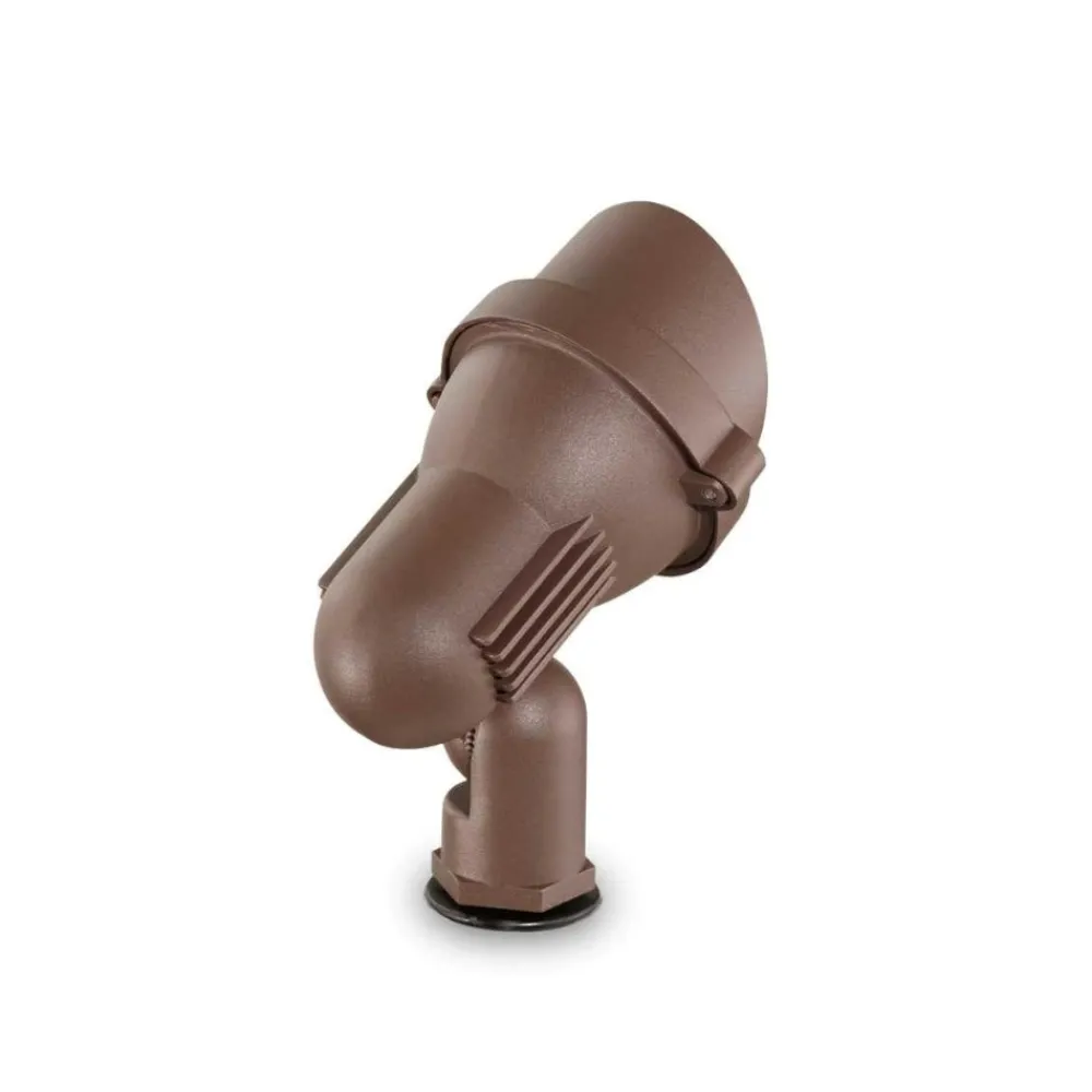 Faretti Da Esterno-Ideal Lux Terra pr1 small piccolo faretto con picchetto per giardino marrone ip65