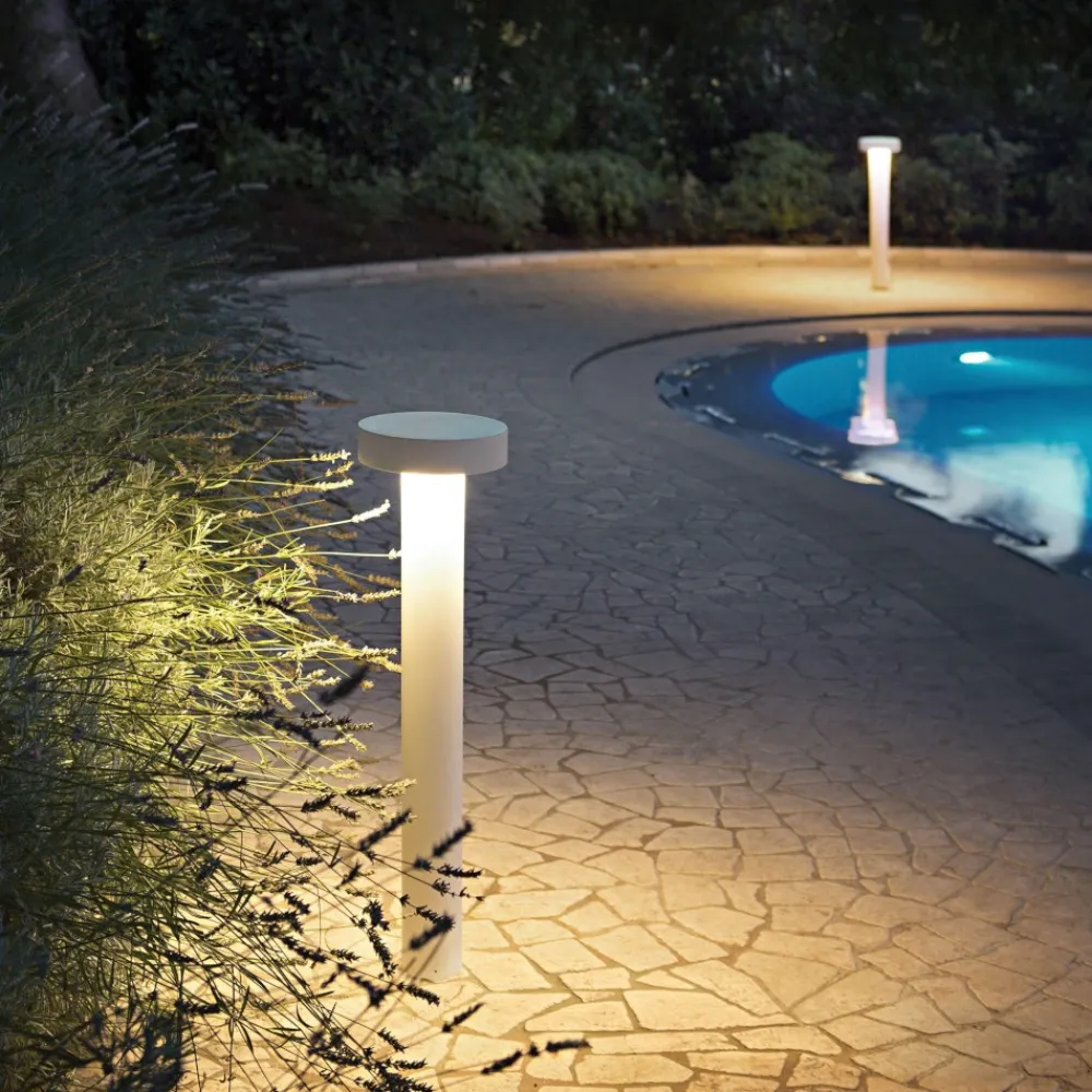 Lampioni Da Giardino-Ideal Lux Tesla pt4 h80 lampione da giardino 80cm bianco design ip44