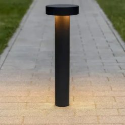 Lampioni Da Giardino-Ideal Lux Tesla pt4 h60 lampione nero da esterno ip44 circolare