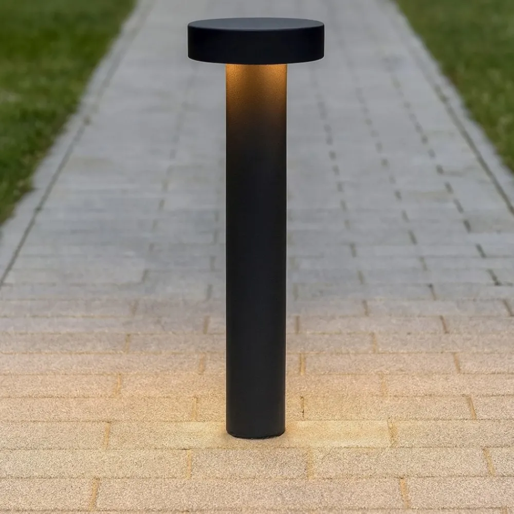 Lampioni Da Giardino-Ideal Lux Tesla pt4 h60 lampione nero da esterno ip44 circolare