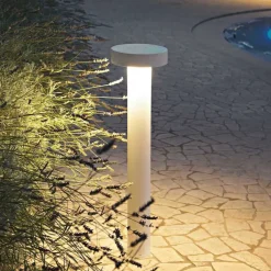 Lampioni Da Giardino-Ideal Lux Tesla pt4 h60 lampioncino da giardino bianco
