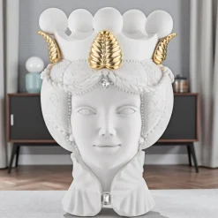 Soprammobili Moderni-Bongelli Preziosi Testa moro lei scultura bianca h28