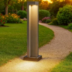 Lampioni Da Giardino-Ideal Lux Titano pt h74 lampione da giardino effetto granito led 7w 4000k