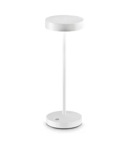 Lampade Da Tavolino Esterno-Ideal Lux Toffee tl lampada da tavolo ip54 bianco led 3000k portatile