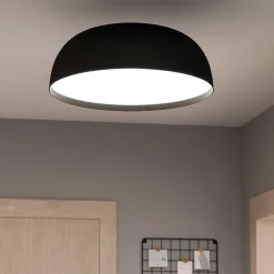 Plafoniere Moderne-Eglo Tollos z plafoniera moderna smart nera led rgb da 2700k a 6500k
