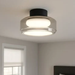 Plafoniere Moderne-Ideal Lux Topico pl d25 plafoniera led 3000k con vetro fume
