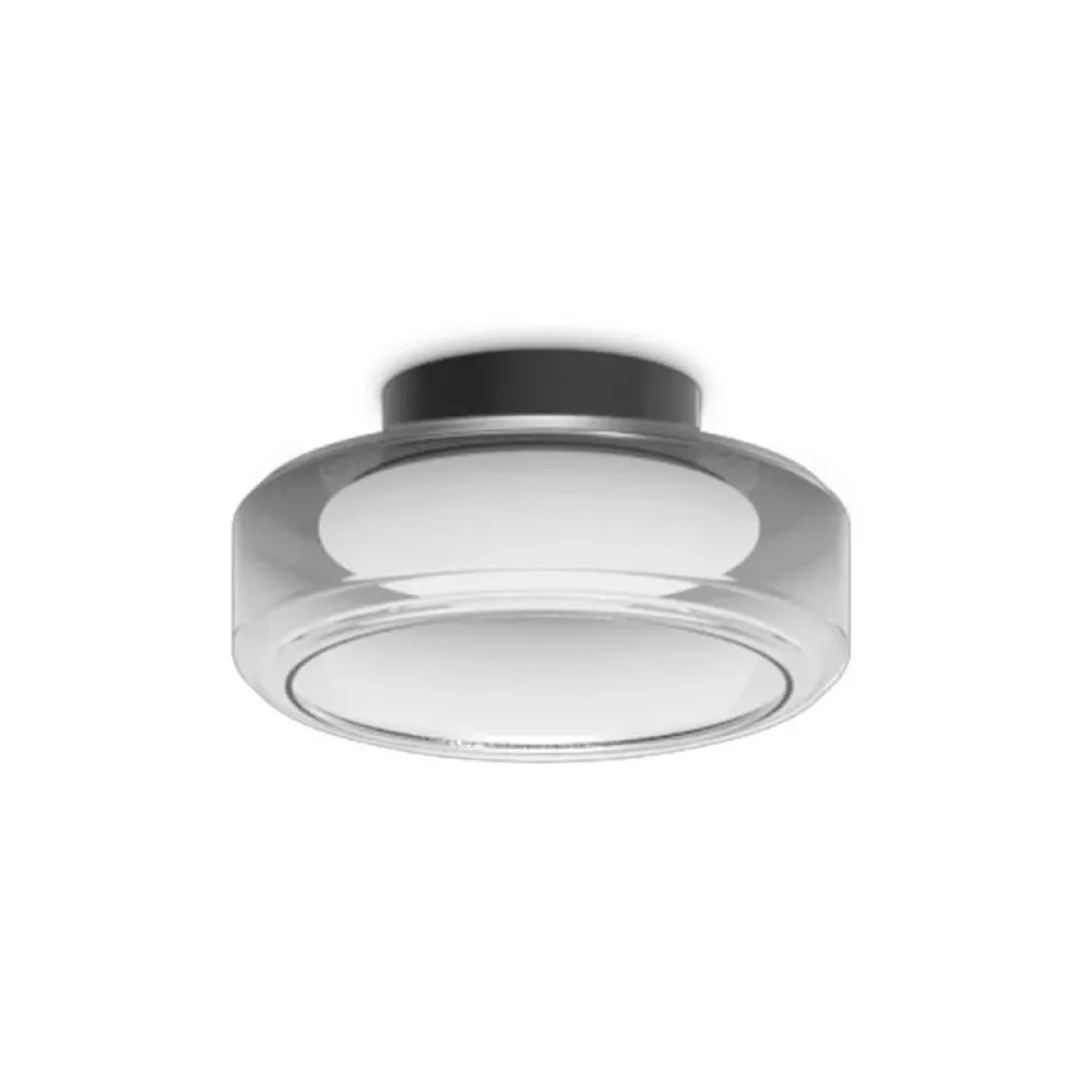 Plafoniere Moderne-Ideal Lux Topico pl d35 plafoniera tonda moderna vetro led 3000k