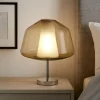 Abat Jour-Top Light Toplight abat-jour da comodino vetro ambra cromo design moderna