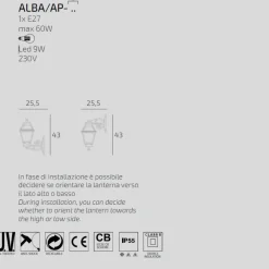 Applique Da Esterno-Top Light alba applique nera da esterno anti corrosione ip55