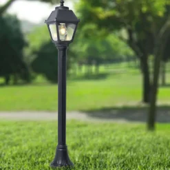 Lampioni Da Giardino-Top Light alba lampione nero per giardino moderno 100cm ip55