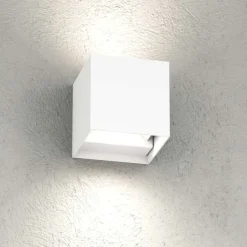 Applique Da Esterno-Top Light applique cubo da parete per esterno perth bianco led cct