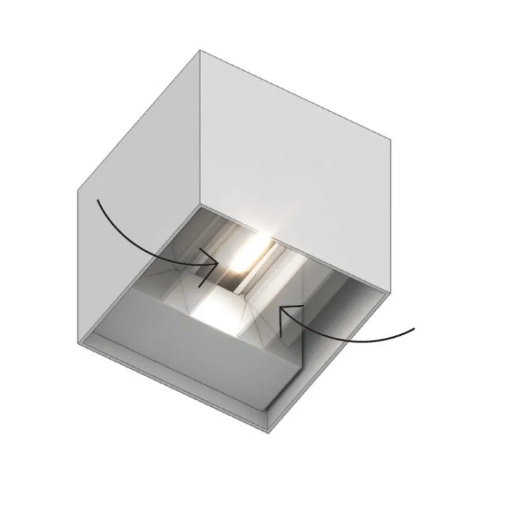 Applique Da Esterno-Top Light applique cubo da parete per esterno perth bianco led cct
